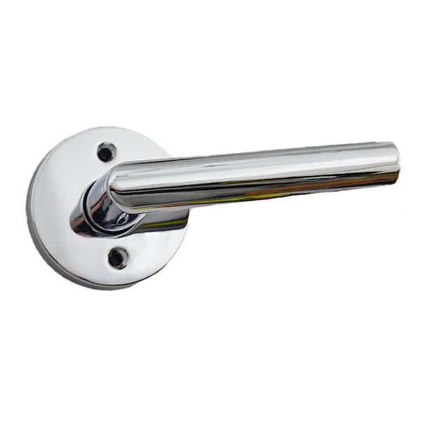Milan Lever with Round Rose Half Dummy Door Lock Bright Chrome Finish